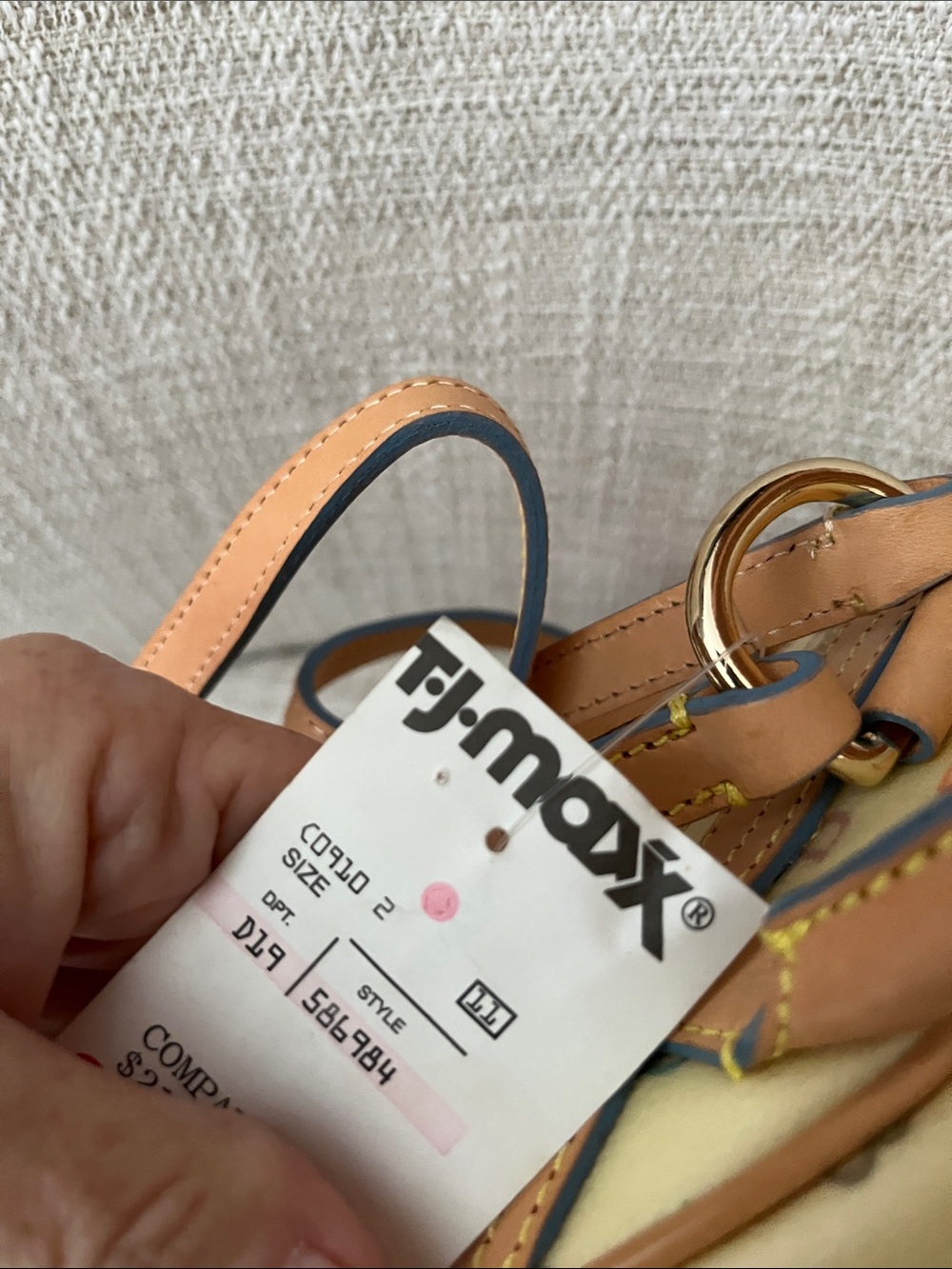 NWT Dooney & Bourke Cream Multicolor Logo Coated Canvas Backpack with Tan Trim - Picture 8 of 14